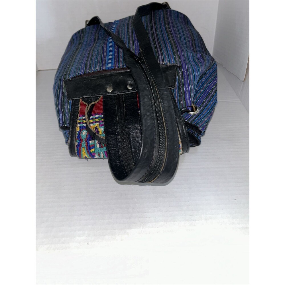 embroidered leather backpack drawstring - image 8